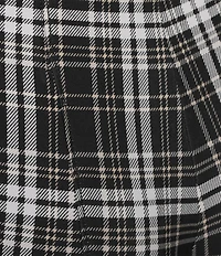 Slim Factor by Investments Stretch Ponte Knit No Waist Slim Straight Neutral Plaid Pants