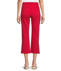 Slimsation® by Multiples Stretch Denim Fringe Detail Copped Pants