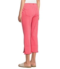 Slimsation® by Multiples Stretch Denim Fringe Detail Copped Pants