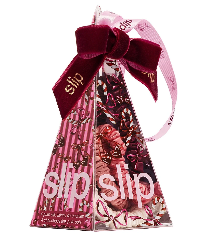 Slip Puresilk Skinny Candy Cane Scrunchie Set