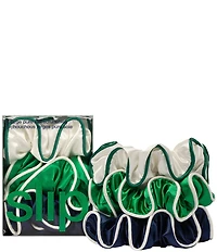 Slip Pure Silk Pickleball Large Gameday Contrast Piping Scrunchie Set