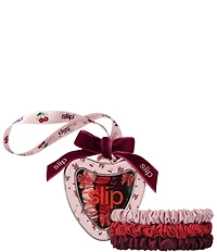 Slip Pure Silk Skinny Scrunchie Trio Tin Ornament Set