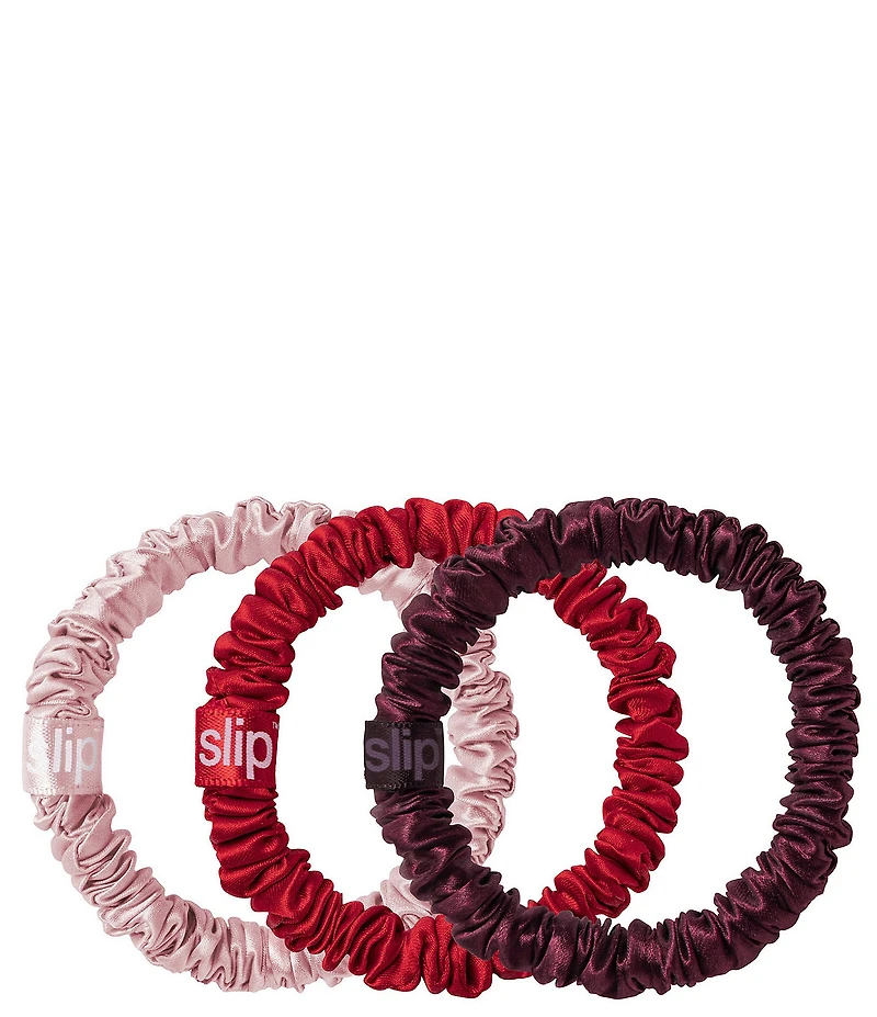Slip Pure Silk Skinny Scrunchie Trio Tin Ornament Set