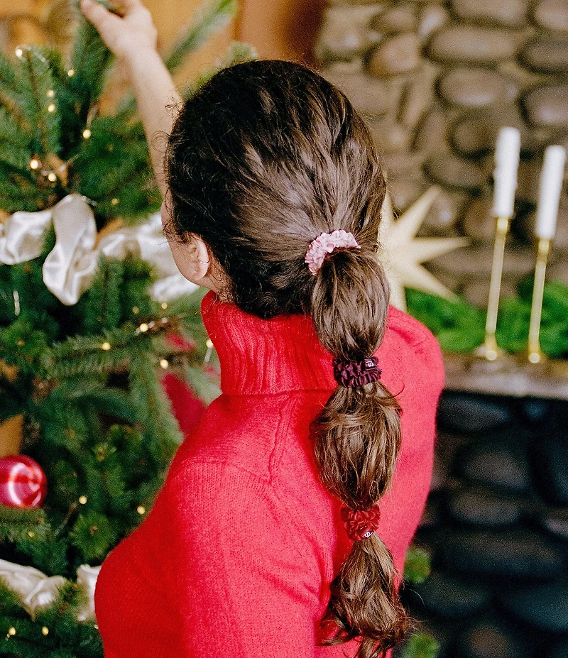 Slip Pure Silk Skinny Scrunchie Trio Tin Ornament Set