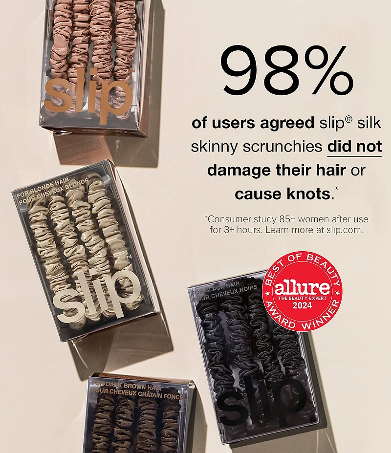 Slip Pure Silk Skinny Scrunchies With Complimentary Pouch