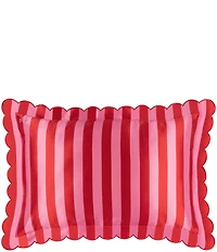 Slip Silk Queen Scalloped Edge Striped Pillowcase