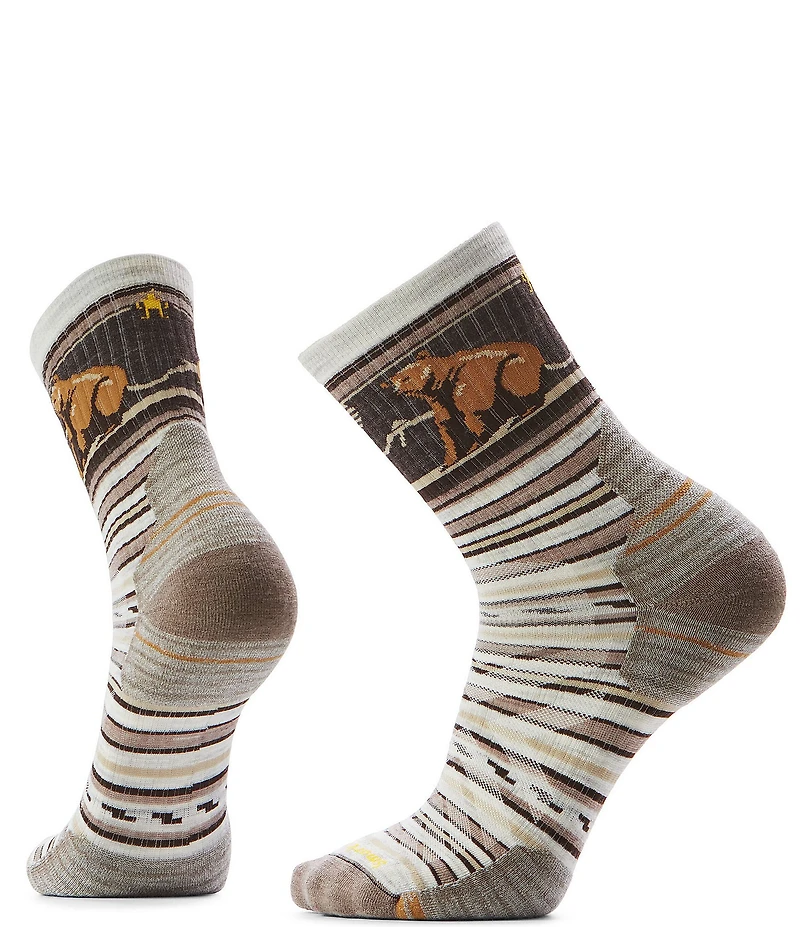 SmartWool Hike Targeted Cushion Bear Stripe Mid Crew Socks