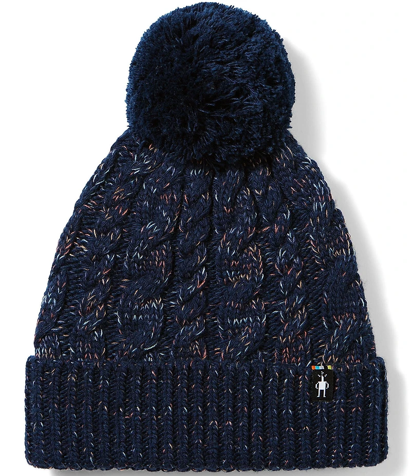 SmartWool Isto Cable Knit Merino Wool Retro Pom Beanie