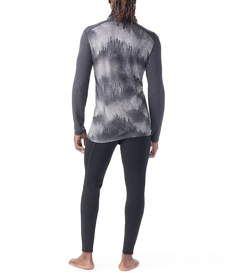 SmartWool Slim-Fit Merino Base Layer Pine Print Quarter-Zip Pullover
