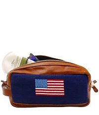 Smathers & Branson American Flag Needlepoint Toiletry Bag