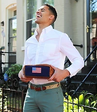 Smathers & Branson American Flag Needlepoint Toiletry Bag