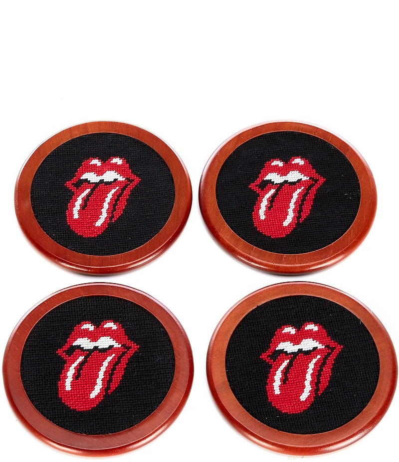 Smathers & Branson Rolling Stones Needlepoint Coaster Set