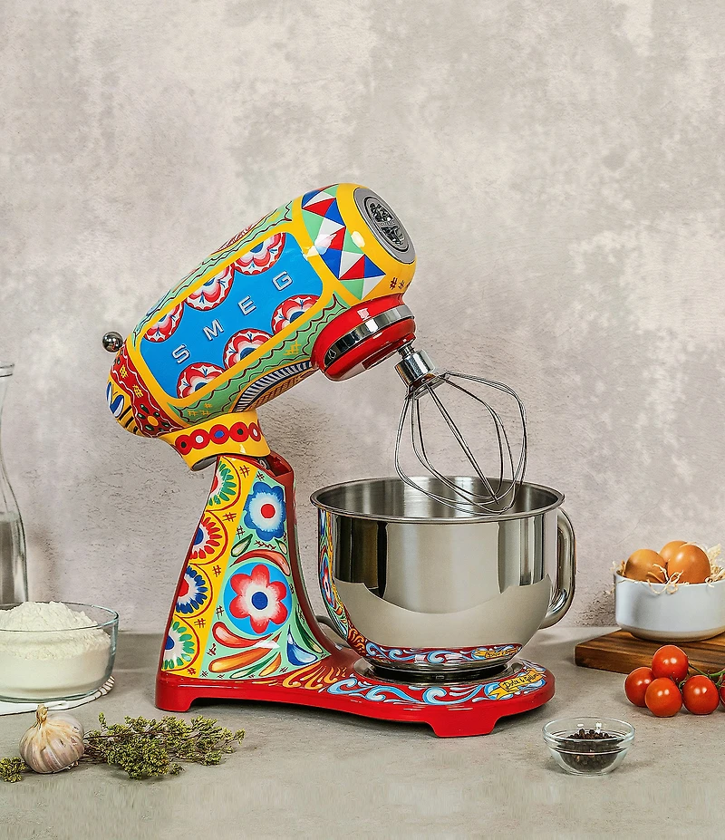 Smeg x Dolce & Gabbana 50's Retro Stand Mixer with Stainless Steel Bowl