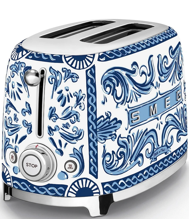 Smeg x Dolce & Gabbana Blu Mediterraneo 50's Retro 2-Slice Toaster