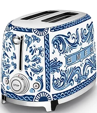 Smeg x Dolce & Gabbana Blu Mediterraneo 50's Retro 2-Slice Toaster