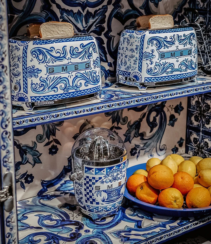 Smeg x Dolce & Gabbana Blu Mediterraneo 50's Retro 2-Slice Toaster