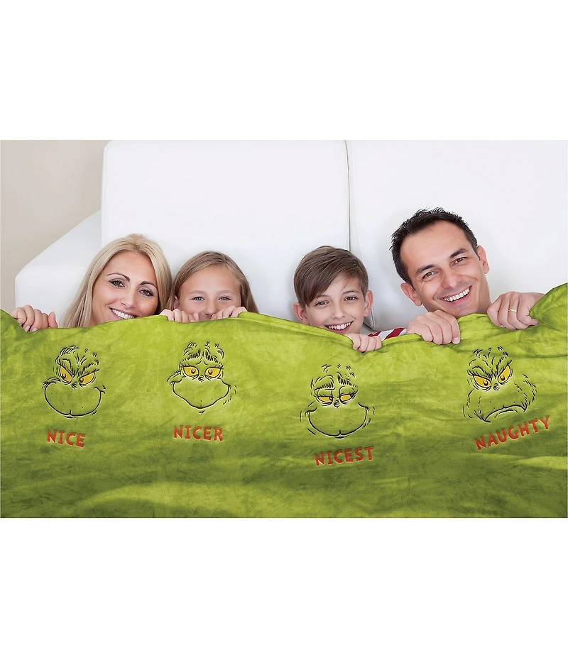 Department 56 Snowpinions Dr. Seuss's Grinch Holiday Family Sized Throw