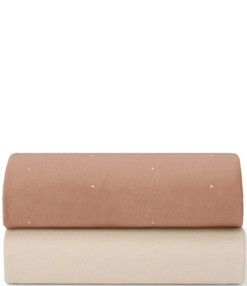 Snuz Bassinet Blush Dot Twin Pack Fitted Sheets