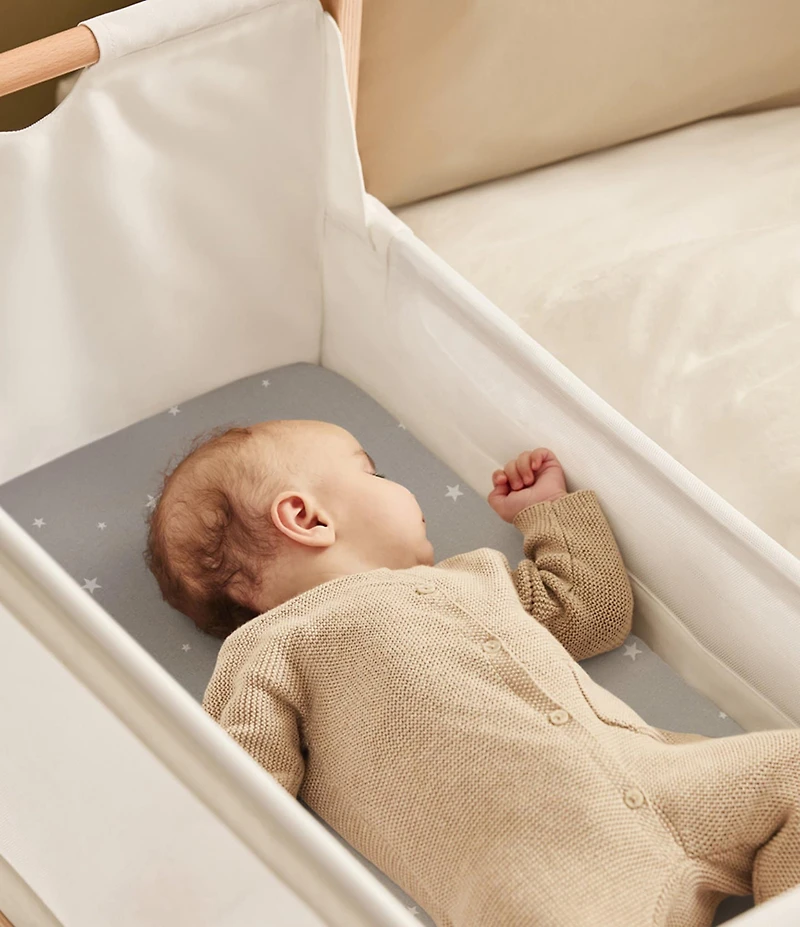 Snuz Bassinet Grey Star Twin Pack Fitted Sheets