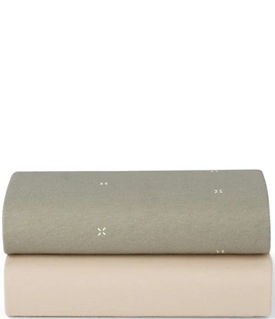Snuz Bassinet Sage Cross Twin Pack Fitted Sheets