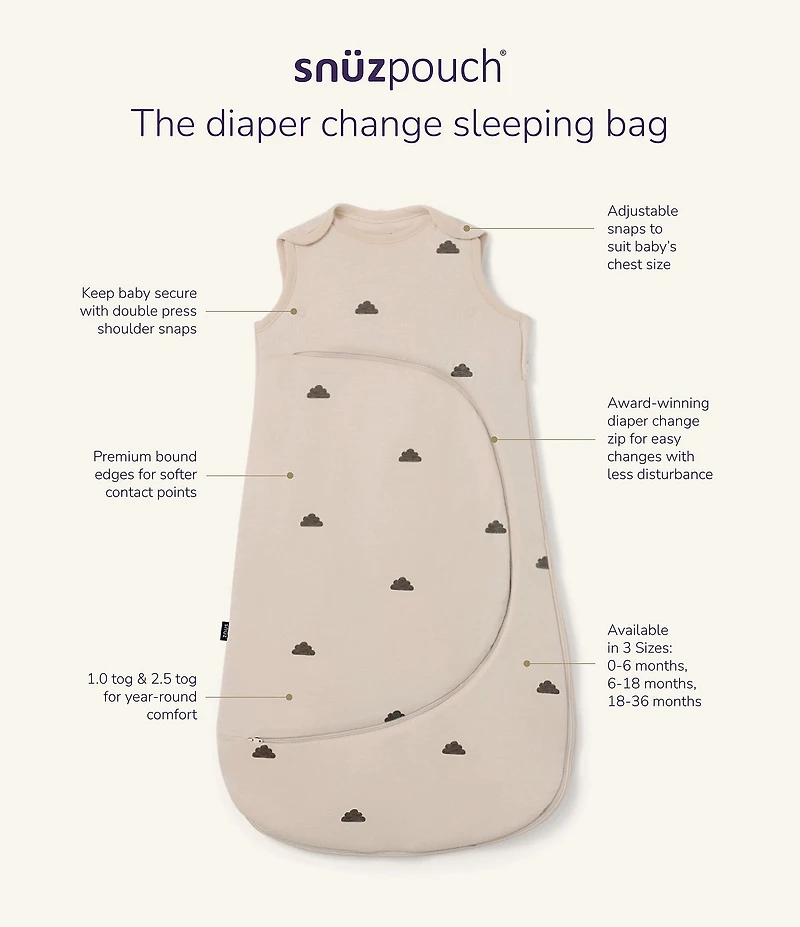 Snuz SnuzPouch 1.0 TOG Blush Dot Sleeping Bag For 0-6 Months