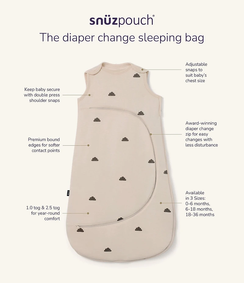 Snuz SnuzPouch 1.0 TOG Cashmere Cross Sleeping Bag