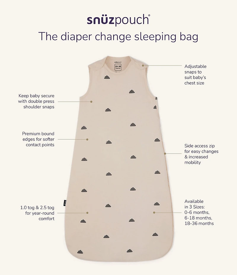 Snuz SnuzPouch TOG Sand Cloud Sleeping Bag