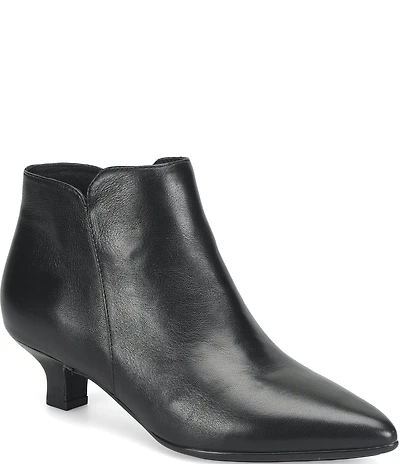 Sofft Sawyer Waterproof Leather Kitten Heel Dress Booties