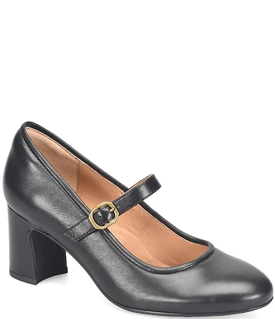 Sofft Adalaide Leather Mary Jane Block Heel Pumps