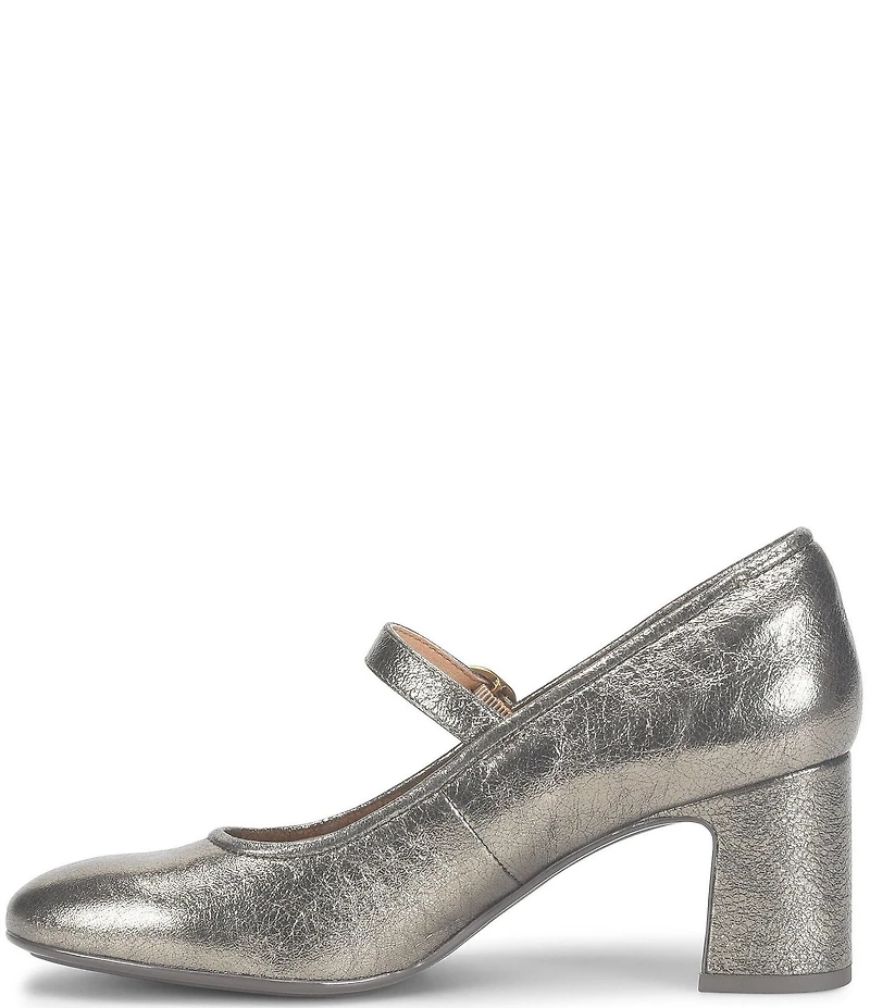 Sofft Adalaide Mary Jane Crushed Metallic Leather Pumps