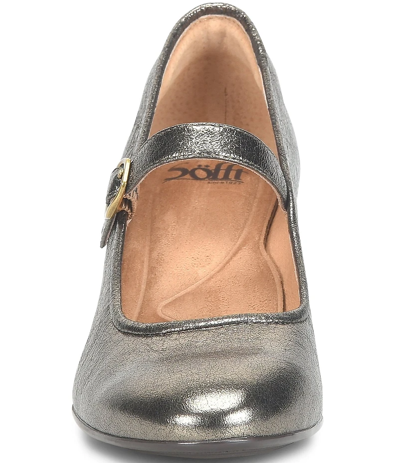 Sofft Adalaide Mary Jane Crushed Metallic Leather Pumps