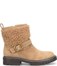 Sofft Adelle Aqua Sofft Collection Suede Shearling Waterproof Moto Buckle Boots
