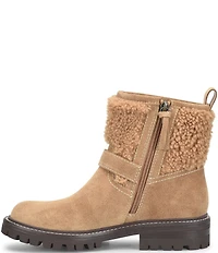 Sofft Adelle Aqua Sofft Collection Suede Shearling Waterproof Moto Buckle Boots