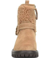 Sofft Adelle Aqua Sofft Collection Suede Shearling Waterproof Moto Buckle Boots
