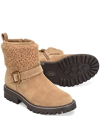 Sofft Adelle Aqua Sofft Collection Suede Shearling Waterproof Moto Buckle Boots