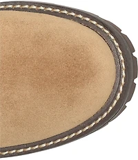 Sofft Adelle Aqua Sofft Collection Suede Shearling Waterproof Moto Buckle Boots
