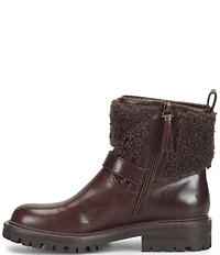 Sofft Adelle Aqua Sofft Collection Waterproof Leather Shearling Moto Buckle Boots