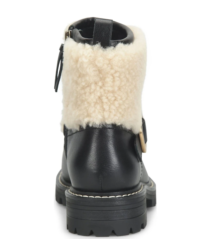 Sofft Adelle Aqua Sofft Collection Waterproof Leather Shearling Moto Buckle Boots