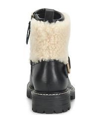 Sofft Adelle Aqua Sofft Collection Waterproof Leather Shearling Moto Buckle Boots