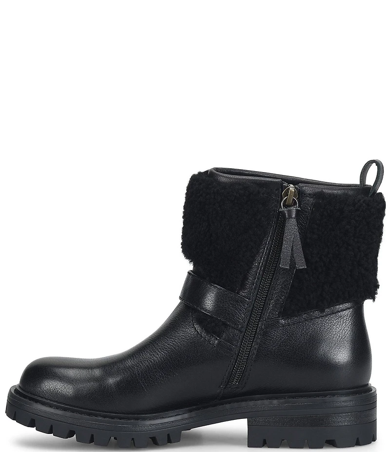 Sofft Adelle Aqua Sofft Collection Waterproof Leather Shearling Moto Buckle Boots