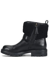 Sofft Adelle Aqua Sofft Collection Waterproof Leather Shearling Moto Buckle Boots