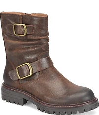Sofft Alyssa Waterproof Leather Buckle Hardware Moto Boots