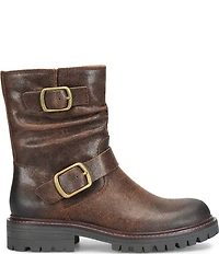 Sofft Alyssa Waterproof Leather Buckle Hardware Moto Boots