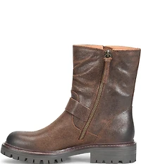 Sofft Alyssa Waterproof Leather Buckle Hardware Moto Boots