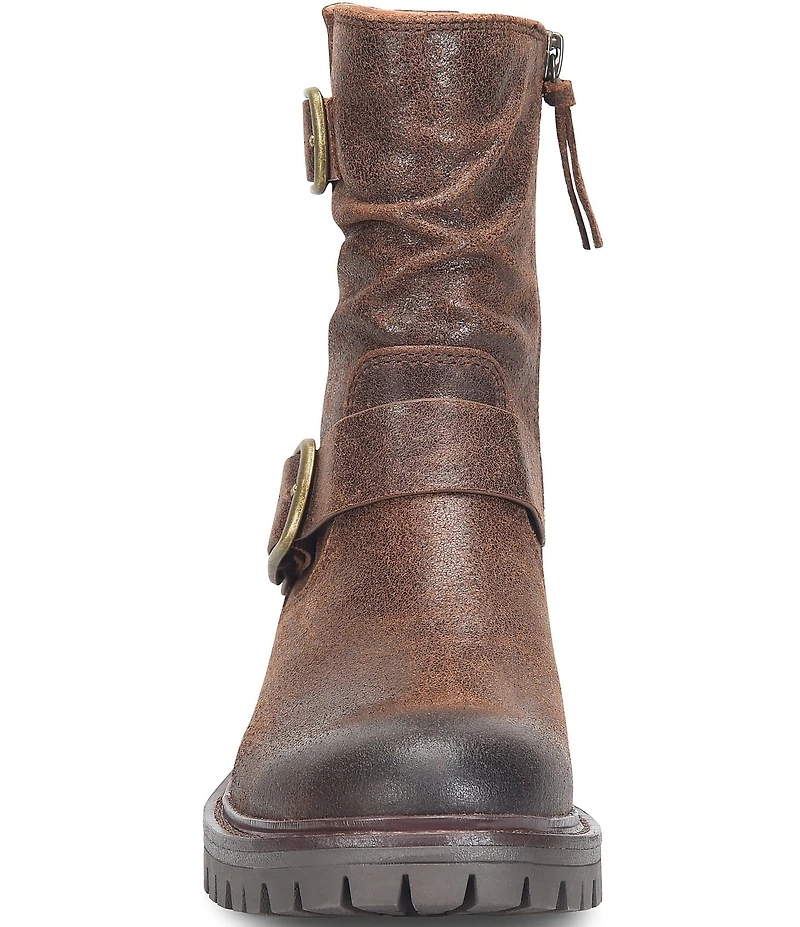 Sofft Alyssa Waterproof Leather Buckle Hardware Moto Boots