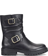 Sofft Alyssa Waterproof Leather Buckle Hardware Moto Boots