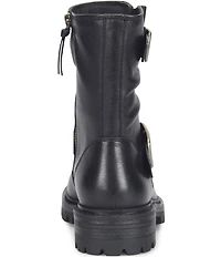 Sofft Alyssa Waterproof Leather Buckle Hardware Moto Boots