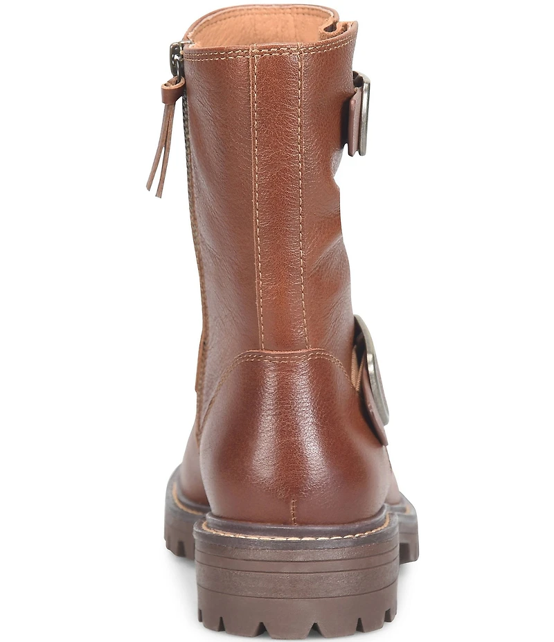 Sofft Alyssa Waterproof Leather Buckle Hardware Moto Boots