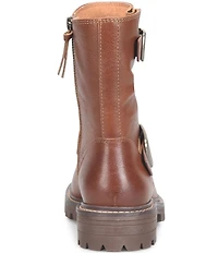 Sofft Alyssa Waterproof Leather Buckle Hardware Moto Boots