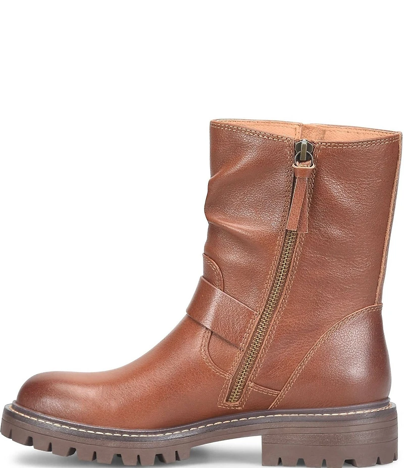 Sofft Alyssa Waterproof Leather Buckle Hardware Moto Boots